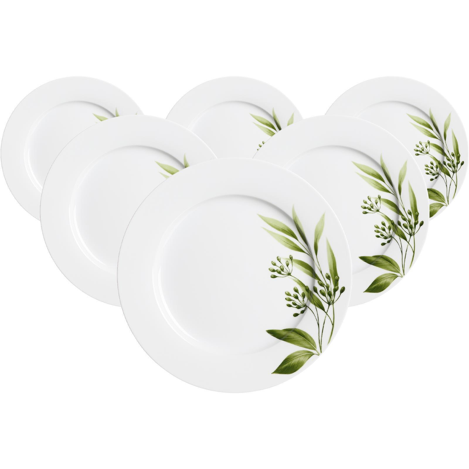 SPEISETELLER Evora weiß-grün ø 24 cm 6er Set - Weiß/Grün, Keramik (24cm) - Ritzenhoff Breker