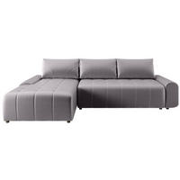 ECKSCHLAFSOFA Costa L dunkelgrau links - Dunkelgrau/Schwarz, Kunststoff/Textil (290/169cm) - Beautysofa