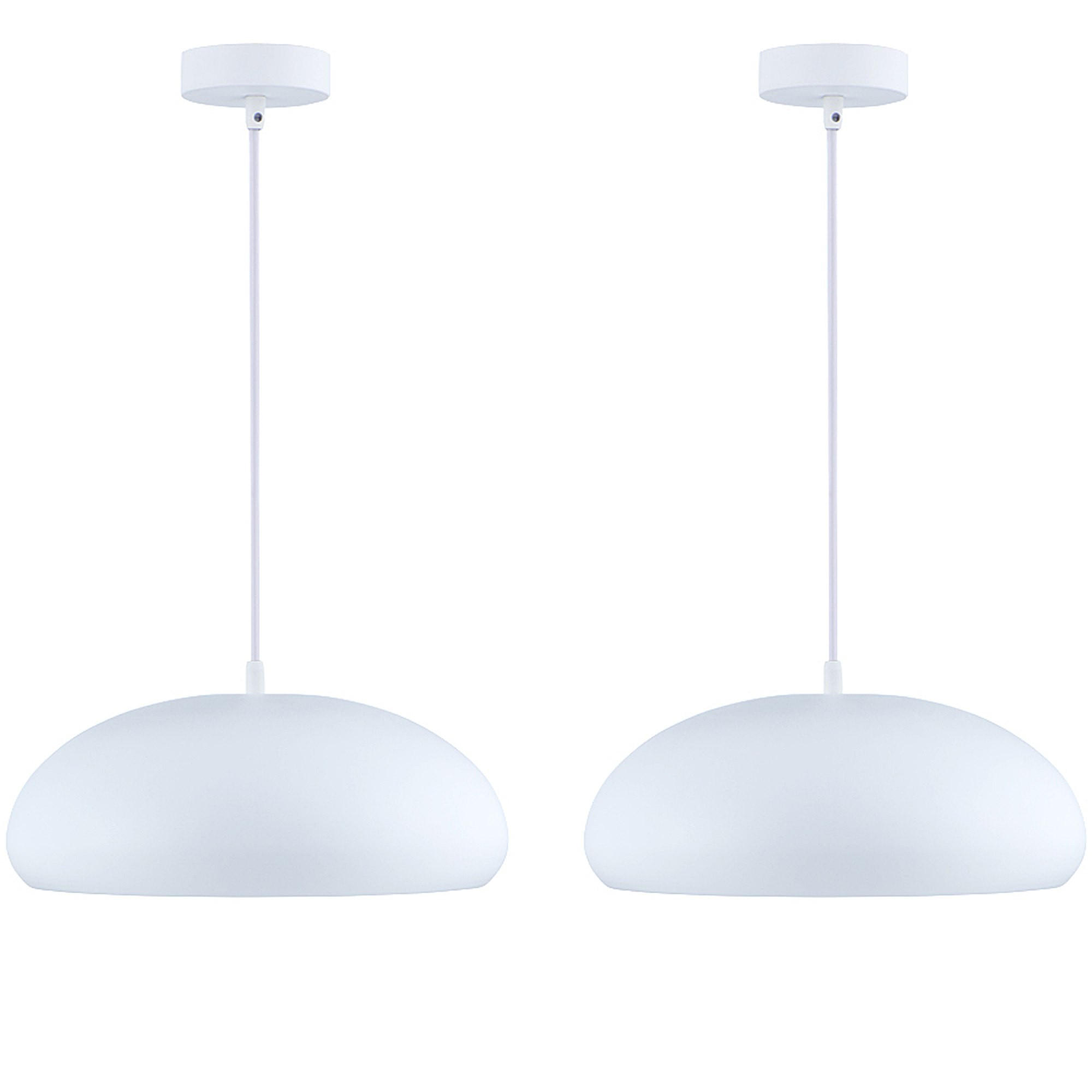 PENDELLEUCHTE INCENDO 2-er Set, Weiß - Weiß, Metall (30/30/14cm) - KONSIMO®