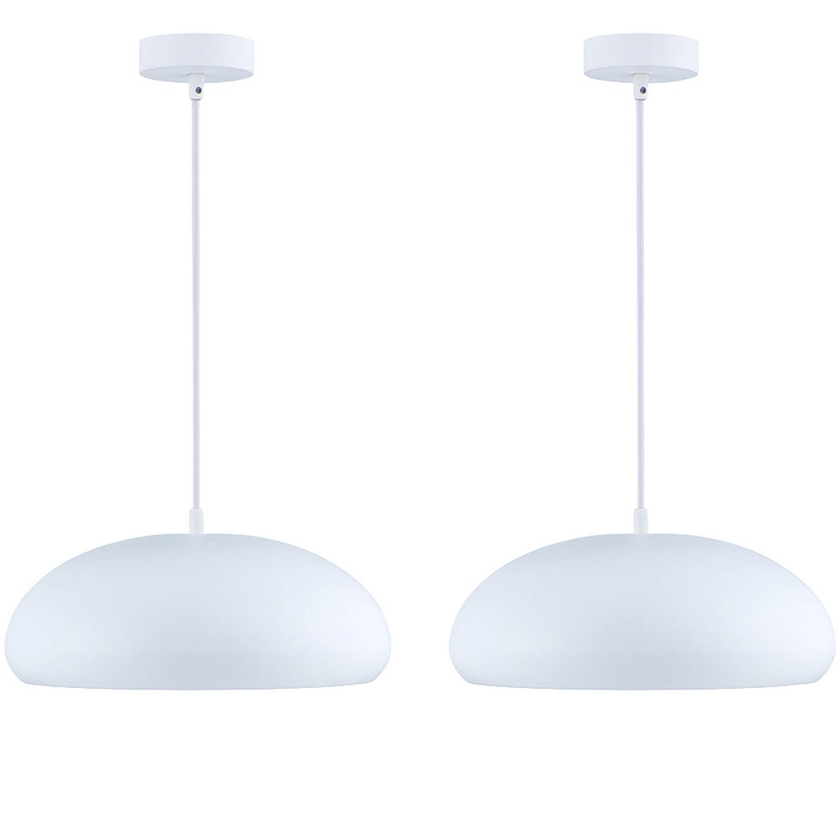 PENDELLEUCHTE INCENDO 2-er Set, Weiß - Weiß, Metall (30/30/14cm) - KONSIMO®