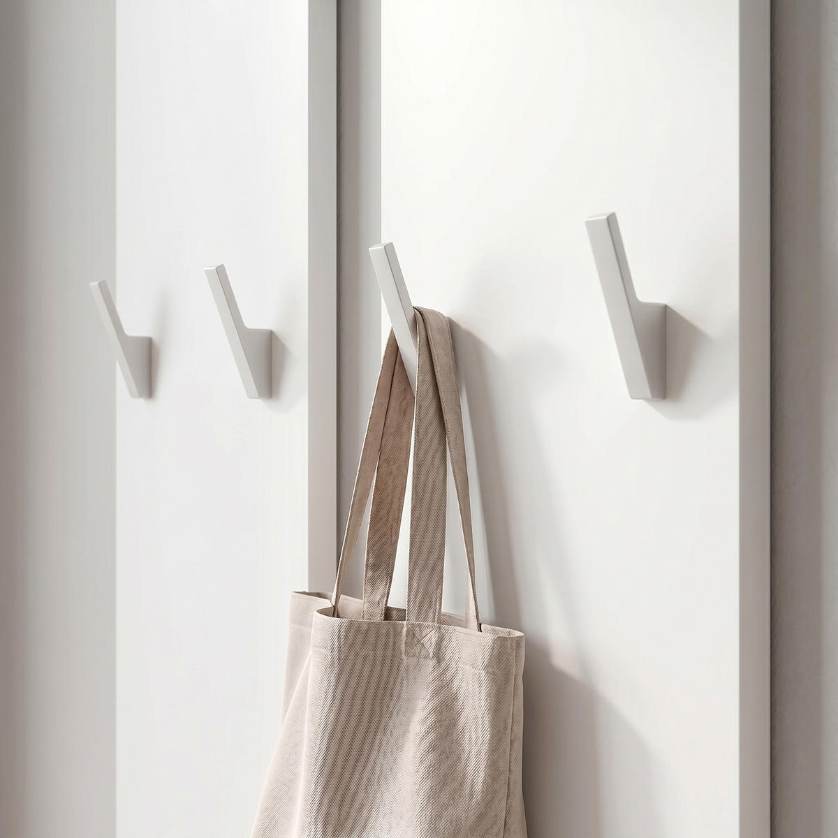 GARDEROBENPANEEL Wandpaneel Creme Hochglanz - Creme, Holzwerkstoff (57/170/20cm) - Vladon