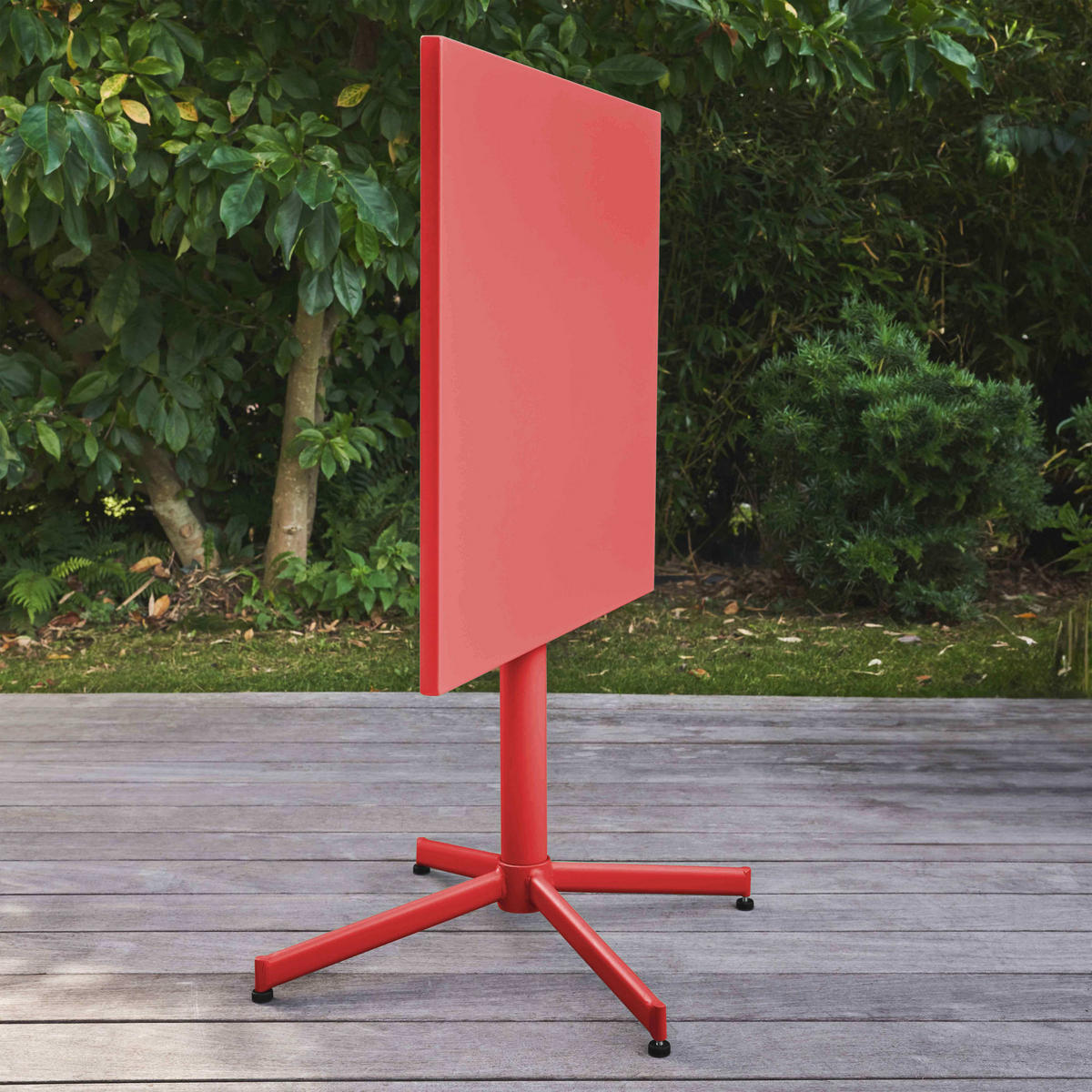 GARTENTISCH , klappbar, Rot - Rot, Metall (70/70/72cm) - Oviala