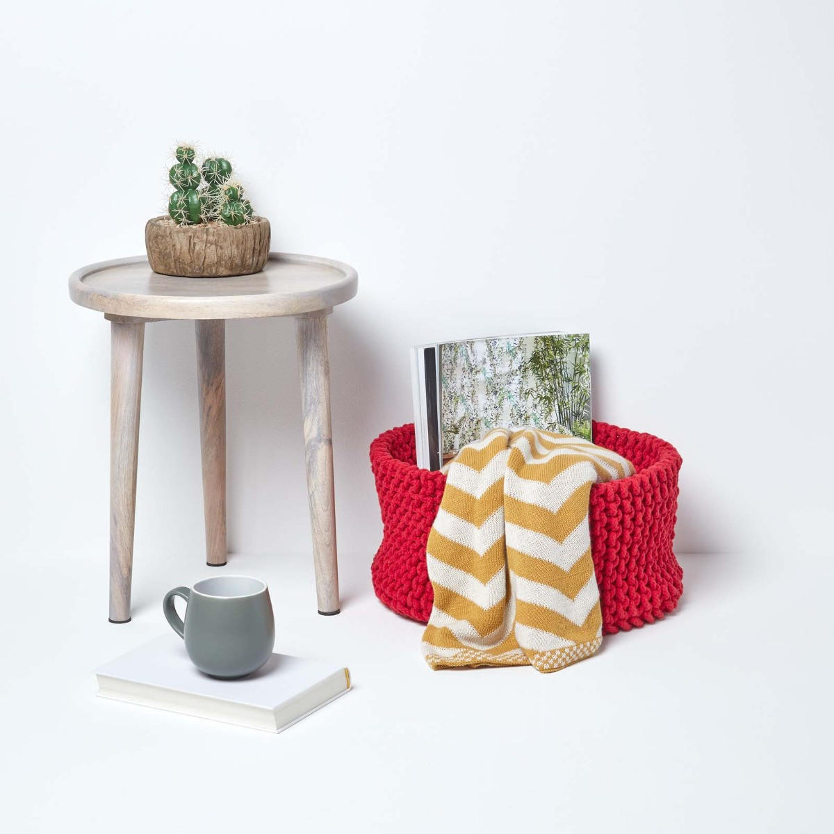 AUFBEWAHRUNGSKORB Baumwolle 37/21 cm - Rot, Textil (37/37/21cm) - Homescapes