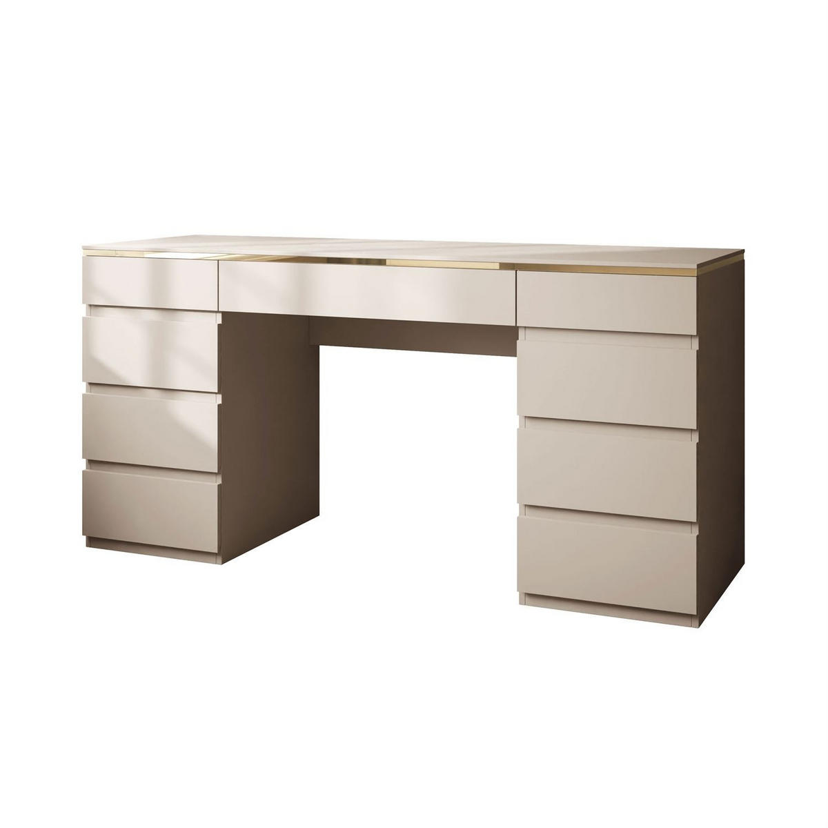 SCHREIBTISCH AURORA DOUBLE KASCHMIR mit Schubladen - Kaschmir, Holzwerkstoff (55/156.8/79.2cm) - Lookway