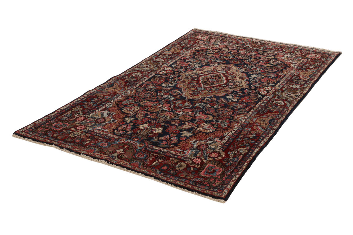 ORIENTTEPPICH handgeknüpft Ekbatan Blau 199/120 cm Schurwolle - Blau, Textil (120/199cm) - Looma