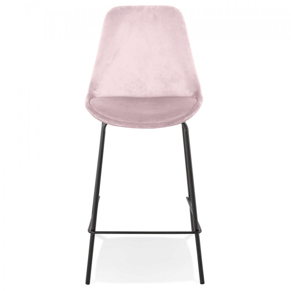 BARHOCKER Rosa 45x105x49cm - Schwarz/Rosa, Textil/Metall (45/105/49cm) - AlterEgo