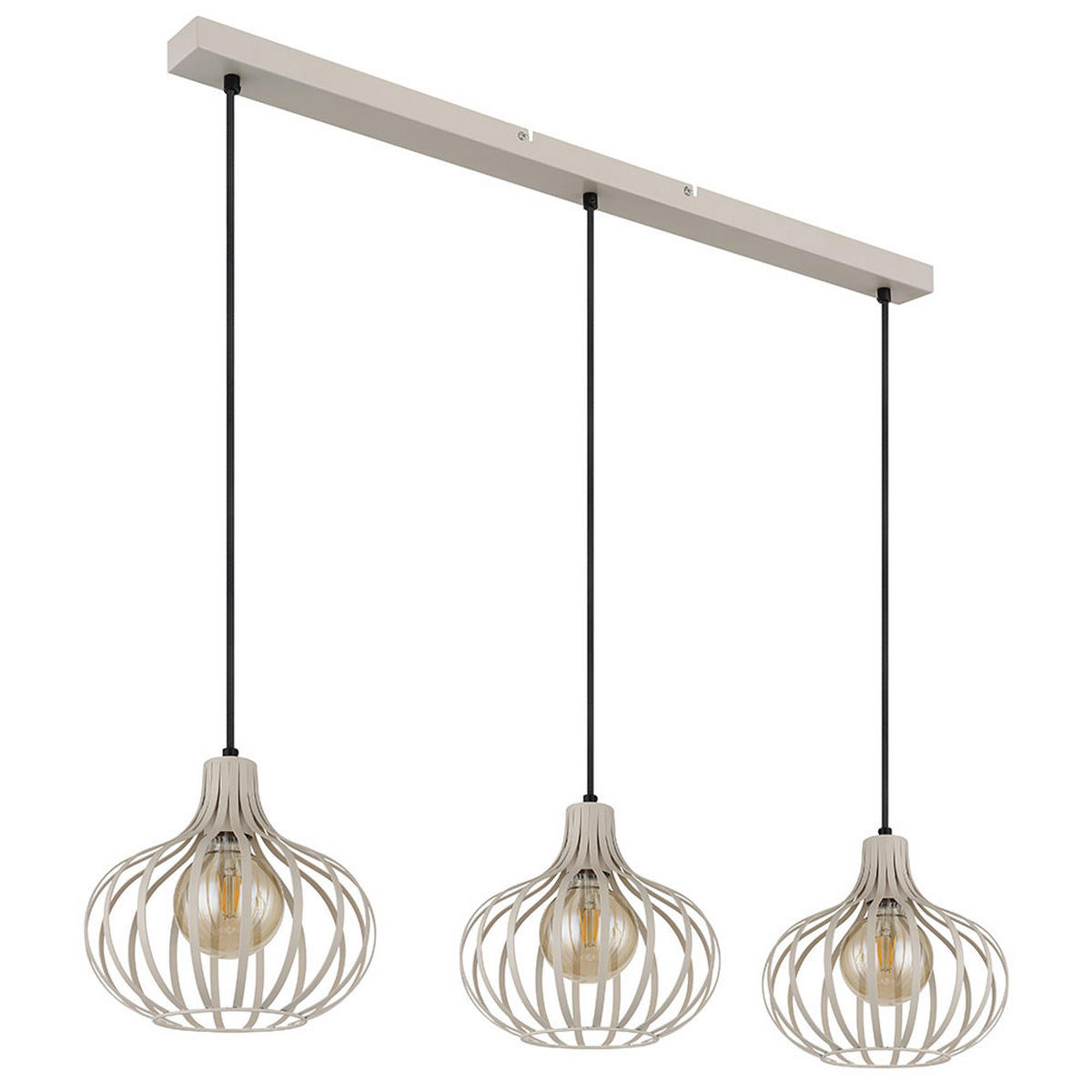HÄNGELEUCHTE Metall creme sandfarben Gitter Design - Bernsteinfarben, Glas (103/25/150cm) - Globo Lighting