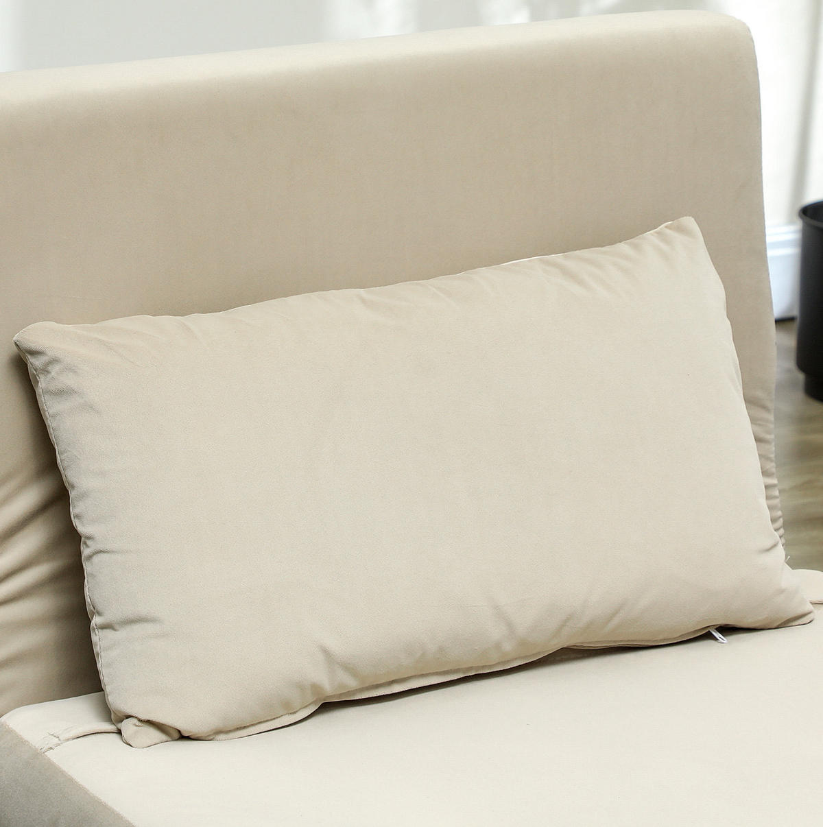 SCHLAFSESSEL Samt 2-in-1 klappbar mit 6-fach verstellbarer Rückenlehne 72/78/79 cm Beige - Beige, Textil (78/79/72cm) - Redom
