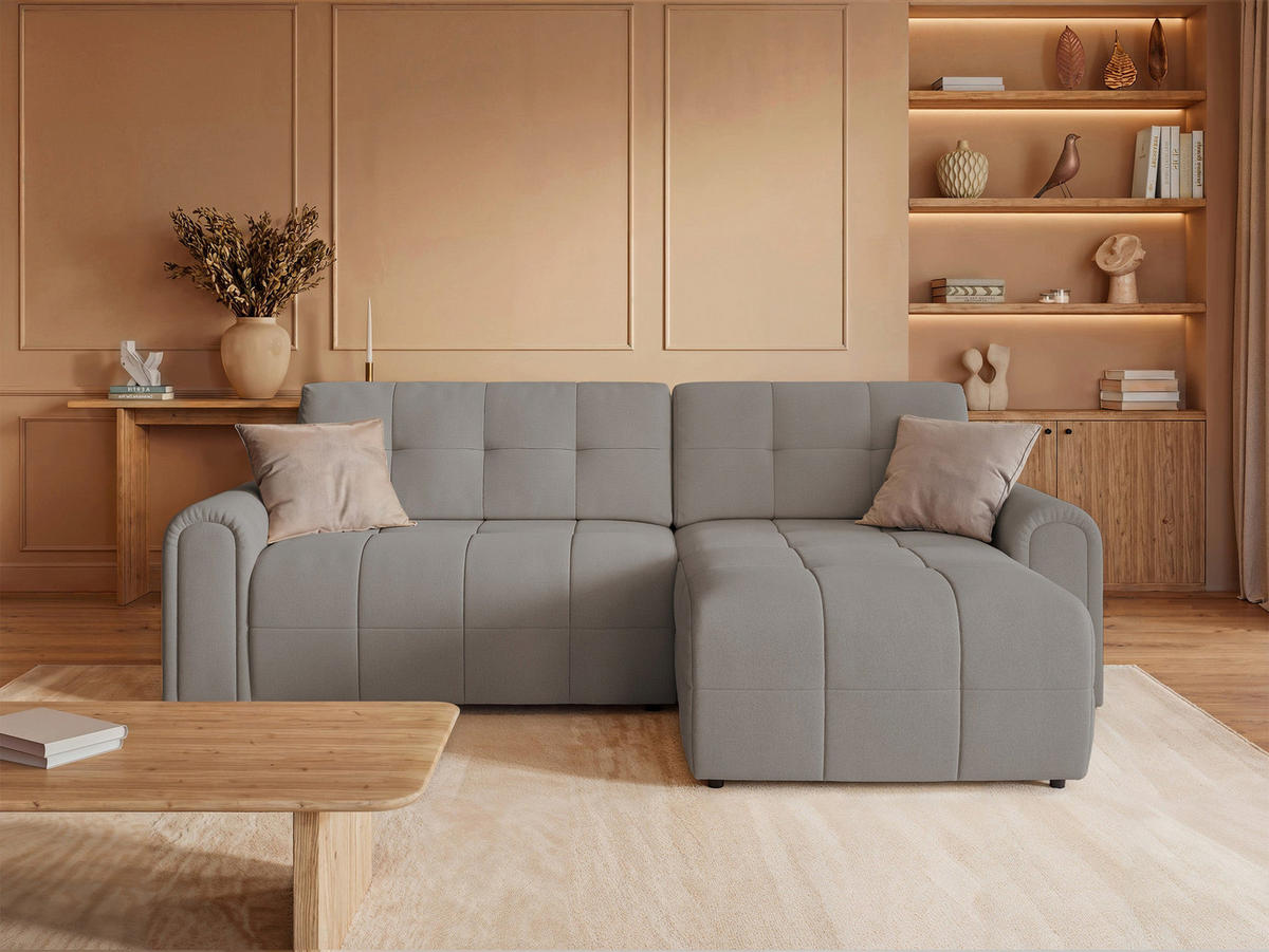 ECKSOFA Simolla Greige rechts - Taupe/Schwarz, Kunststoff/Textil (180/268cm) - Selsey