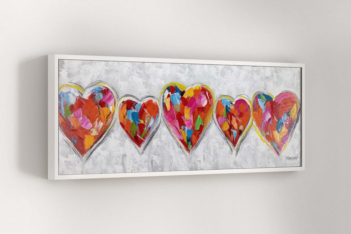 OLEJOMALBA 150/50 cm, Příroda a krajina - šedá/různobarevná, dřevo/textil (150/50cm) - KUNSTLOFT