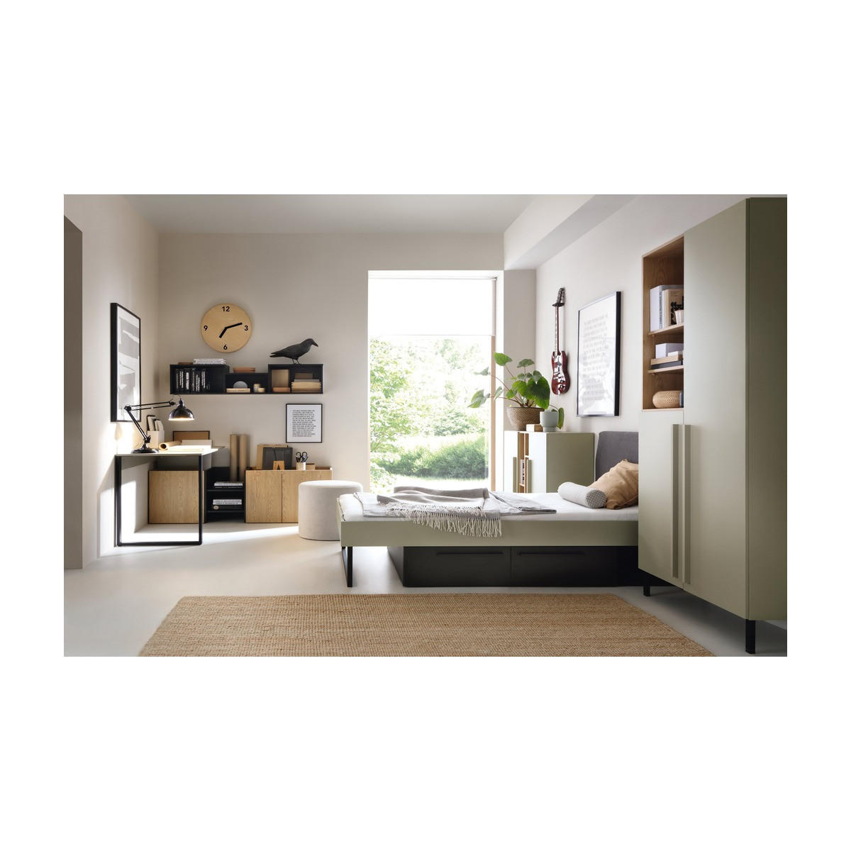 SCHLAFZIMMER Set 5-tlg. – SERGIO System – Grau - Grau, Holzwerkstoff (80/195/40cm) - hi-markt