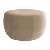 SITZHOCKER - 1 Person - Stoff, Samt - Taupe - SIRAYO - Taupe, Textil (56/36/56cm) - Vente-Unique