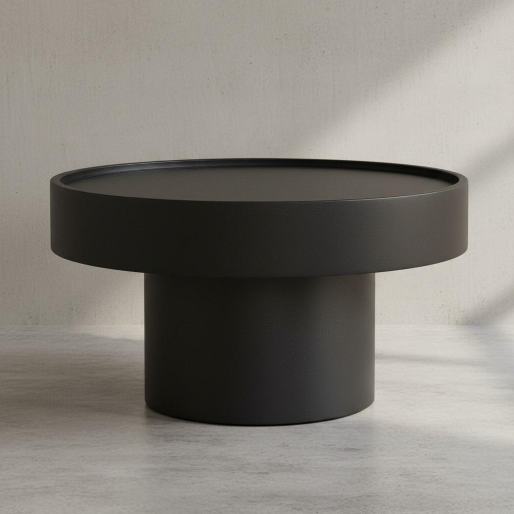 COUCHTISCH Schwarz Metall, Pilz-Design, Maße 60x60x36 cm - Schwarz, Metall (60/60/36cm) - KADIMA DESIGN
