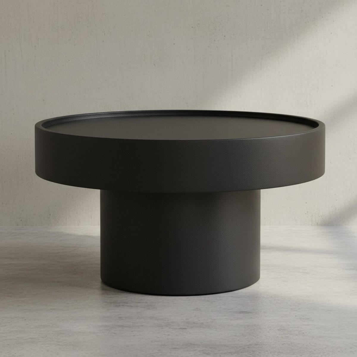 COUCHTISCH Schwarz Metall, Pilz-Design, Maße 60x60x36 cm - Schwarz, Metall (60/60/36cm) - KADIMA DESIGN