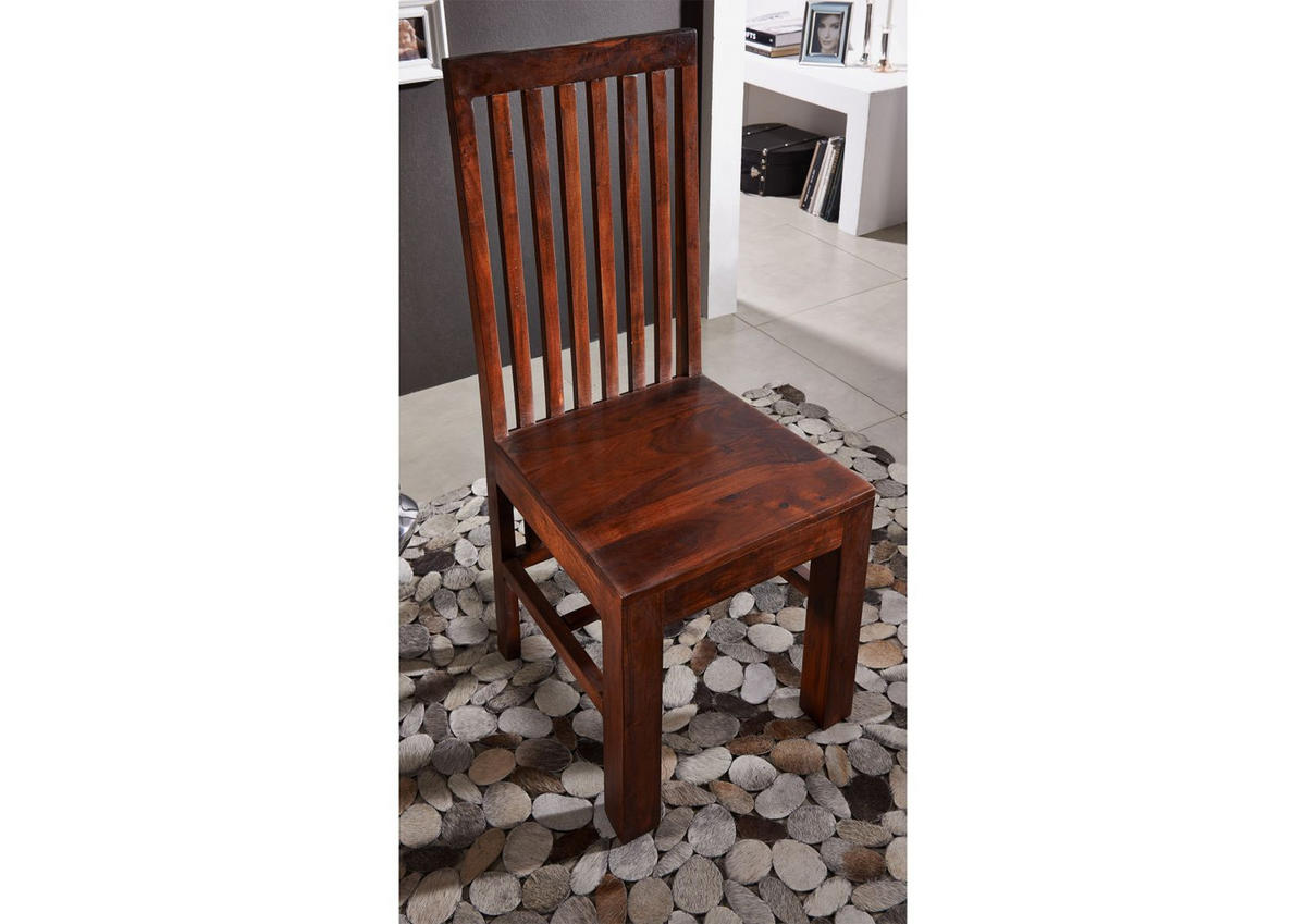 STUHL Akazie 46x46x109 nougat lackiert OXFORD #26 - Dunkelbraun, Holzwerkstoff (46/109/46cm) - Massivmoebel24