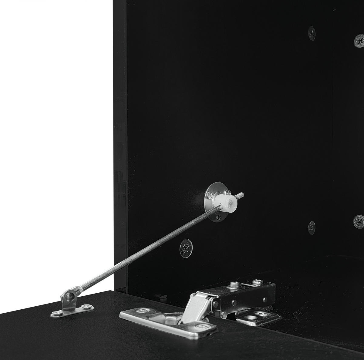 COUCHTISCH 120/50/38.5 cm schwarz aus Glas, MDF und Spanplatte mit LED-Beleuchtung - Schwarz, Holzwerkstoff (120/50/38.5cm) - OKMYHOME