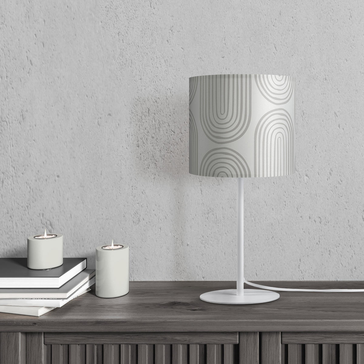 TISCHLAMPE Luca Tl Pil 006 - Weiß, Metall (18/18/36.5cm) - Paco Home