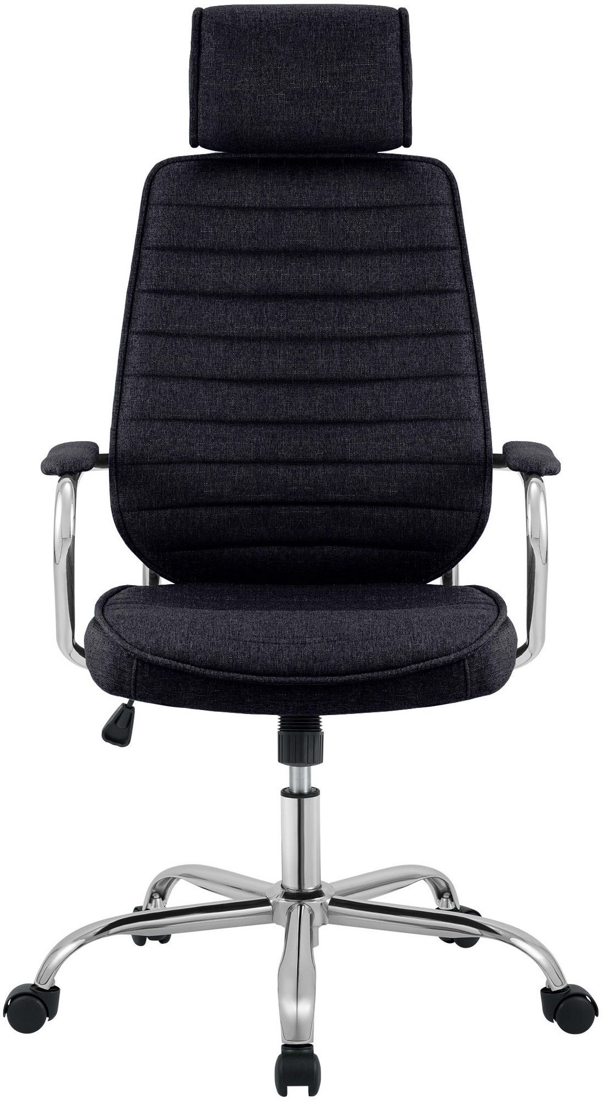 CHEFSESSEL Stoff Schwarz - Chromfarben/Schwarz, Textil/Metall (60/117/67cm) - CLP
