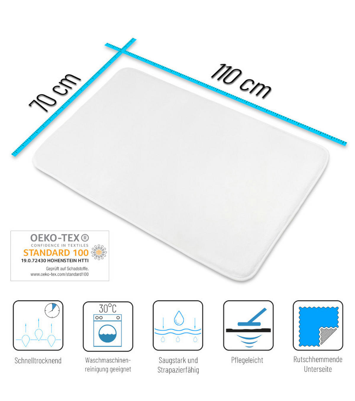 BADTEPPICH Golden Leaves 70 x 110 cm - Goldfarben, Textil (70/110cm) - Sanilo