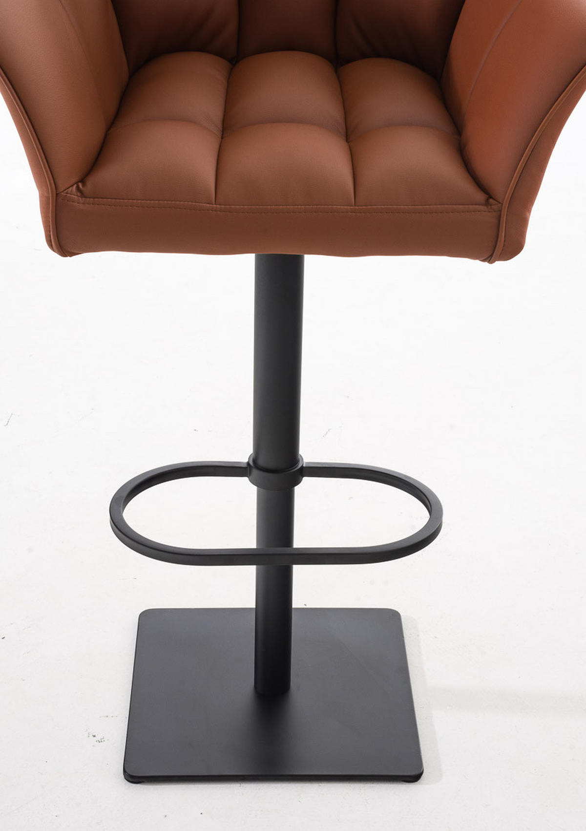 BARHOCKER 2er Set Sihar Kunstleder Hellbraun Schwarz - Hellbraun, Leder/Metall (64/88/45cm) - DELUKE