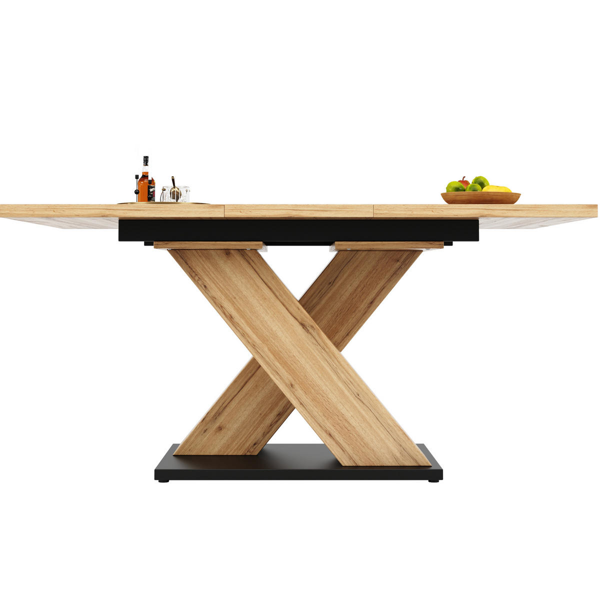 ESSTISCH 119-158,5/80/75 cm naturfarben ausziehbar mit Teleskopauszug aus MDF - Hellbraun, Holzwerkstoff (158.5/80/75cm) - OKWISH