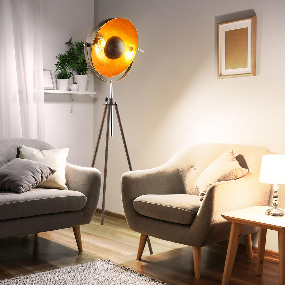 LED STEHLEUCHTE XIRENA I Braun Rostoptik - Braun, Metall (69/69/169cm)