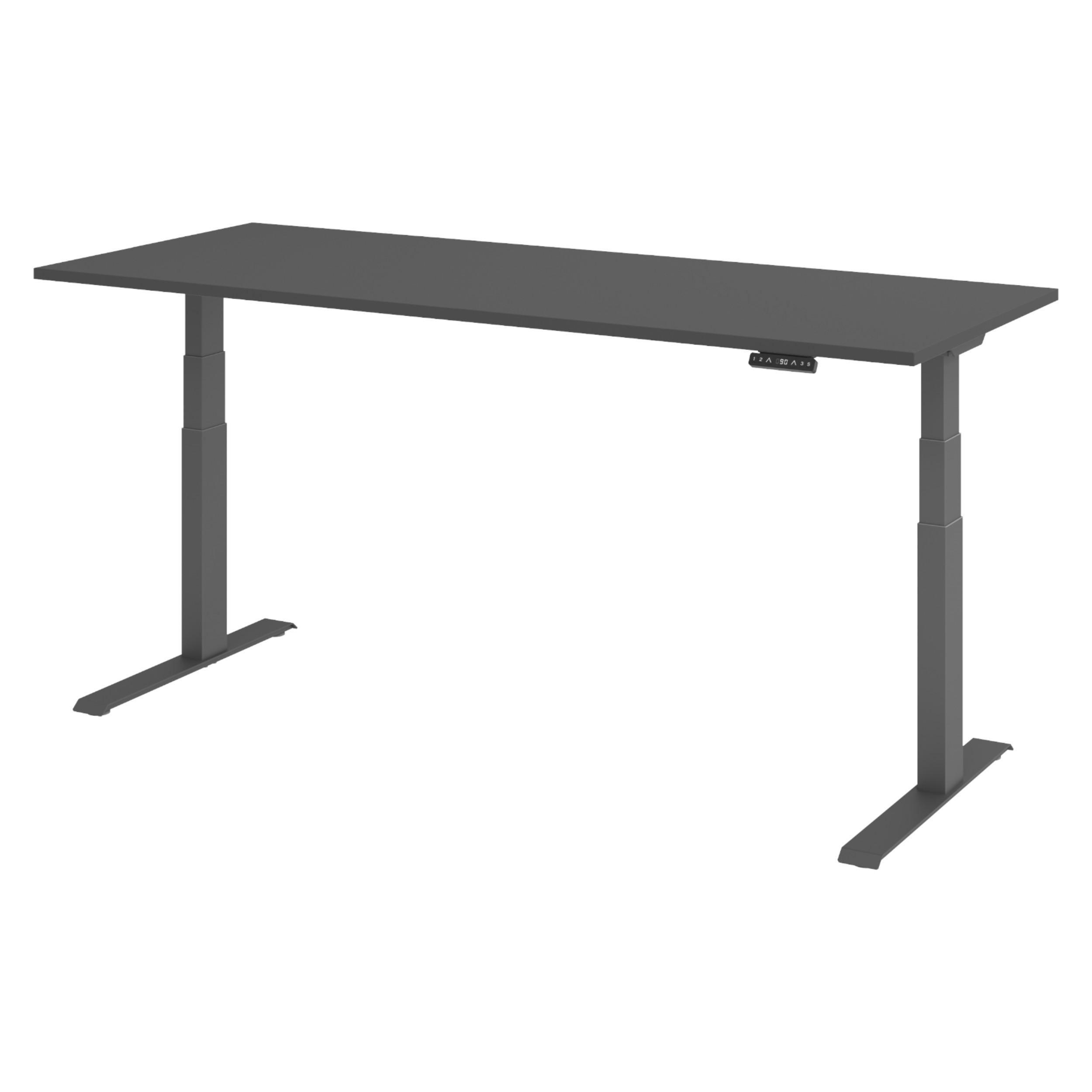 SCHREIBTISCH elektrisch XDKB 80/200/74 cm in Graphitfarben/Graphitfarben - Graphitfarben, Holzwerkstoff (80/200/74cm) - bümö