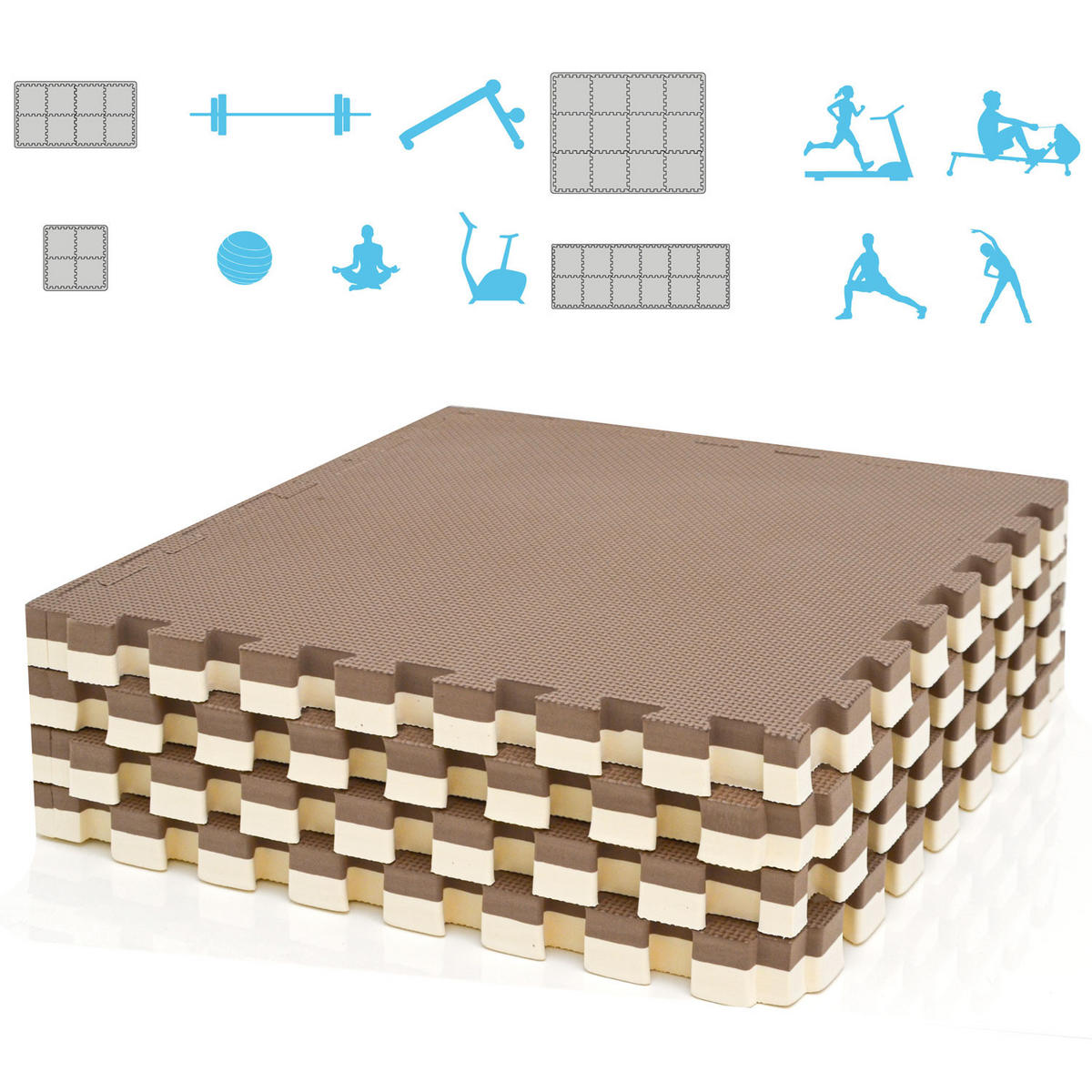 BODENSCHUTZMATTE 50x50x4 cm, Beige, 4er Set - Beige, Kunststoff (50/50cm) - eyepower