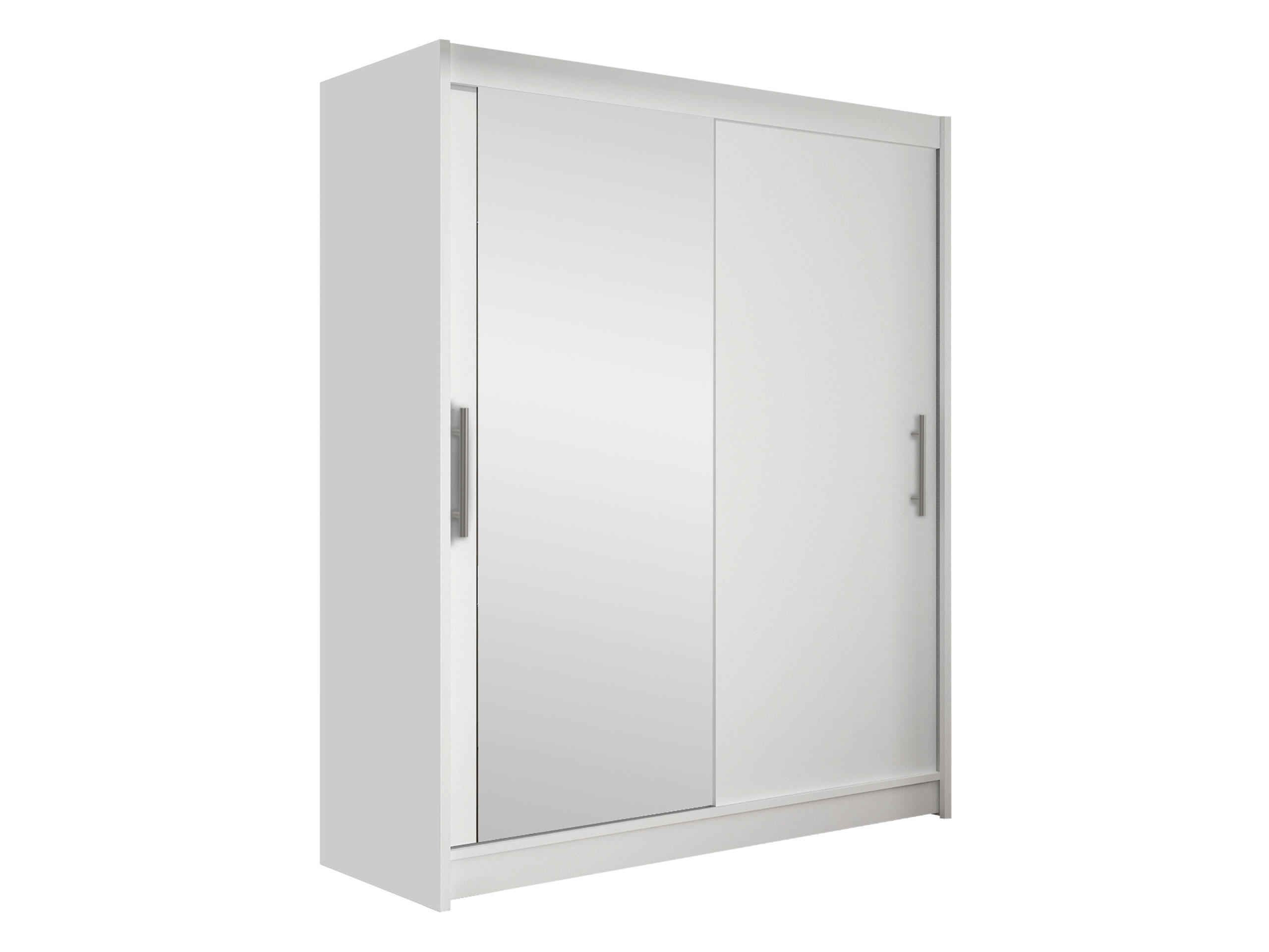 SCHWEBETÜRENSCHRANK Westa VI - Silberfarben/Weiß, Holzwerkstoff/Metall (150/200/58cm) - MIRJAN24