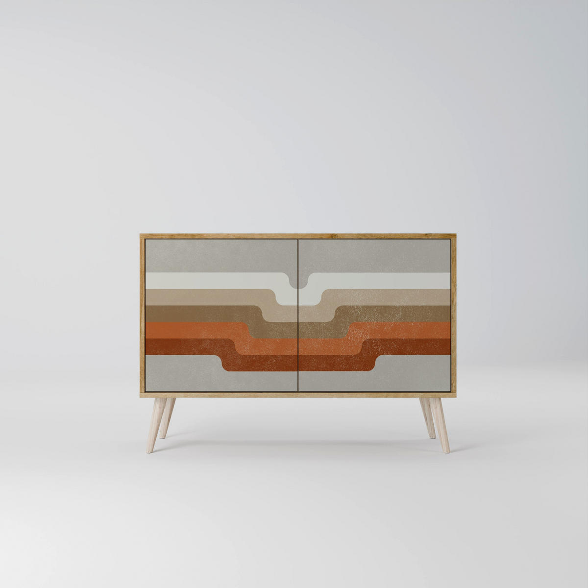 SIDEBOARD PECULIAR TRAIL, Eicheneffekt, 111x42x77,5 cm, 2 Türen - Eichefarben/Buchefarben, Holzwerkstoff/Buchenholz (111/77.5/42cm) - SpaceRebels