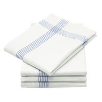 GESCHIRRTÜCHER, 4er-Set, 50x70 cm, 100% Leinen, Weiß - Blau/Weiß, Textil (50/70cm) - Zollner