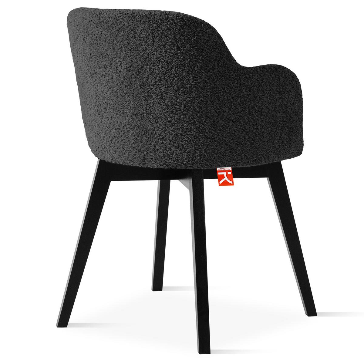 POLSTERSTUHL LONIS Esszimmerstühle 2er Set - Schwarz, Holz/Textil (55/82/54cm) - KONSIMO®