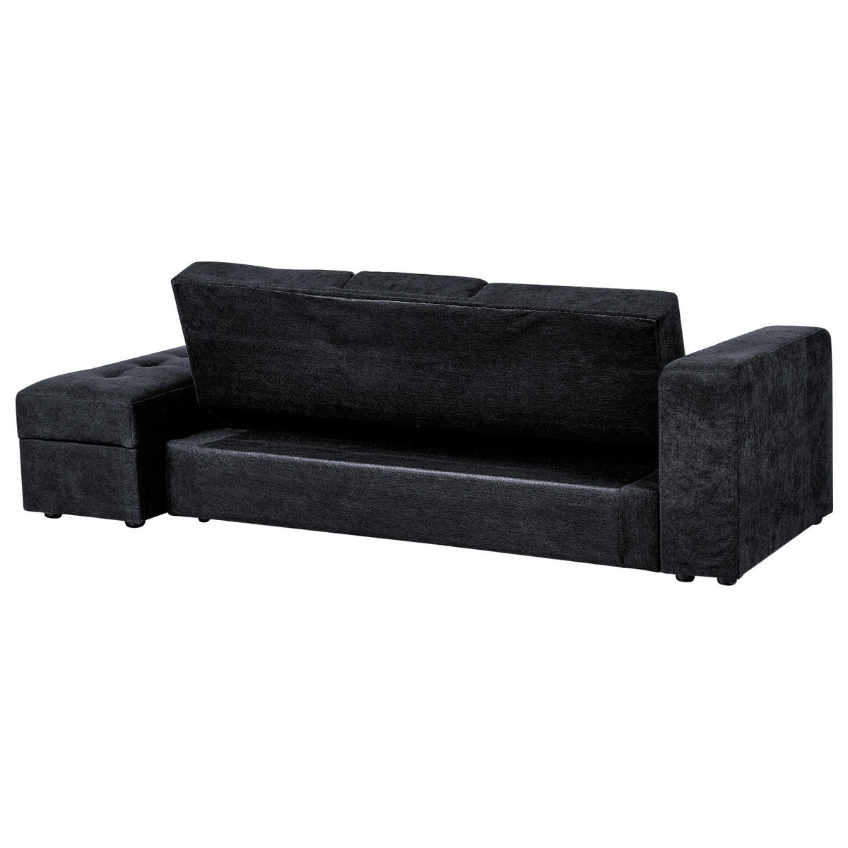 3-SITZER-SCHLAFSOFA Polsterbezug Schwarz Falster - Schwarz, Textil (210/75/94cm) - Beliani