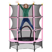 KINDERTRAMPOLIN - Rosa, Kunststoff/Metall (140/140cm) - HOMCOM