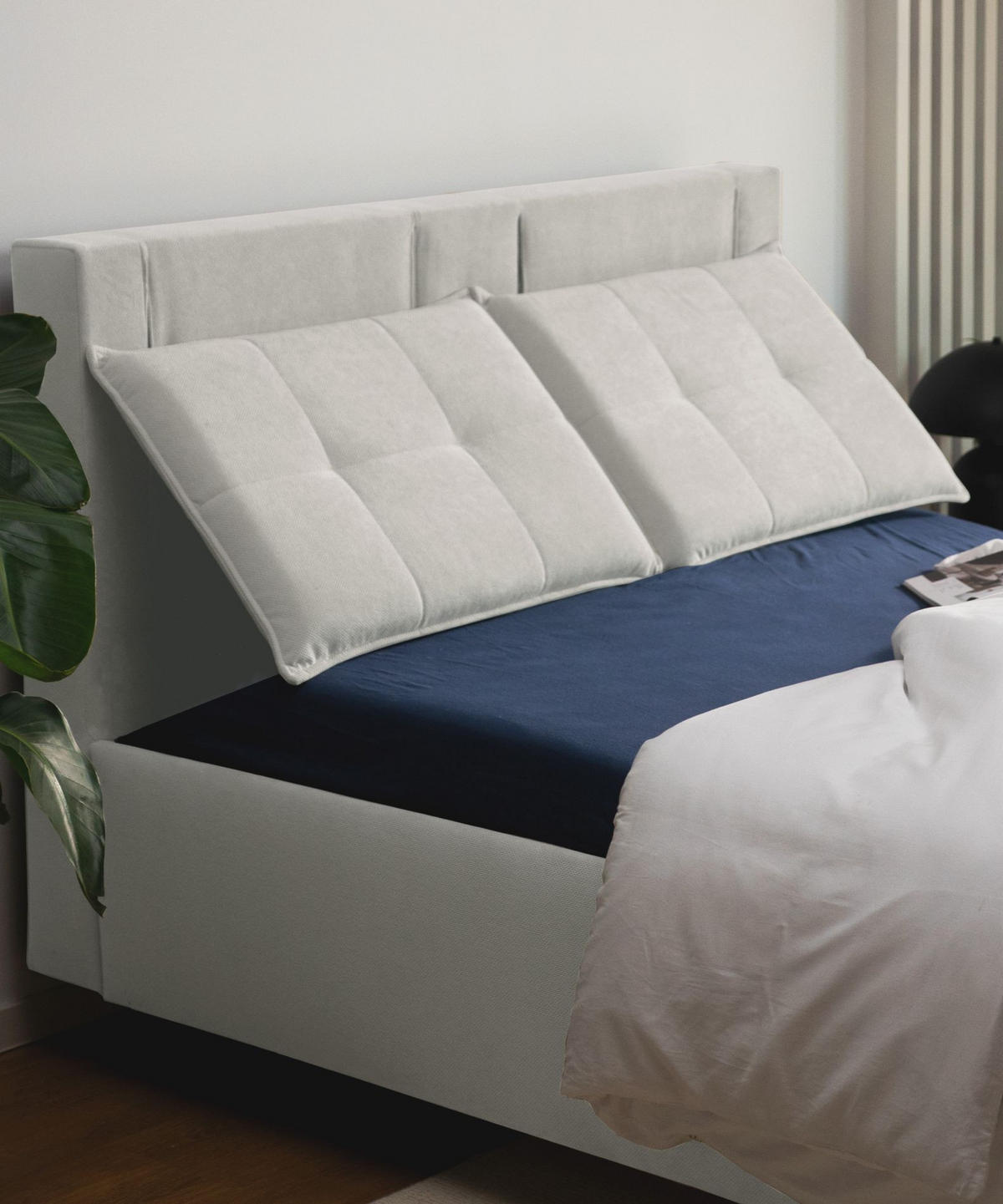 POLSTERBETT Belleo Graubeige 160x200 cm - Taupe/Schwarz, Textil/Metall (160/200cm) - Selsey