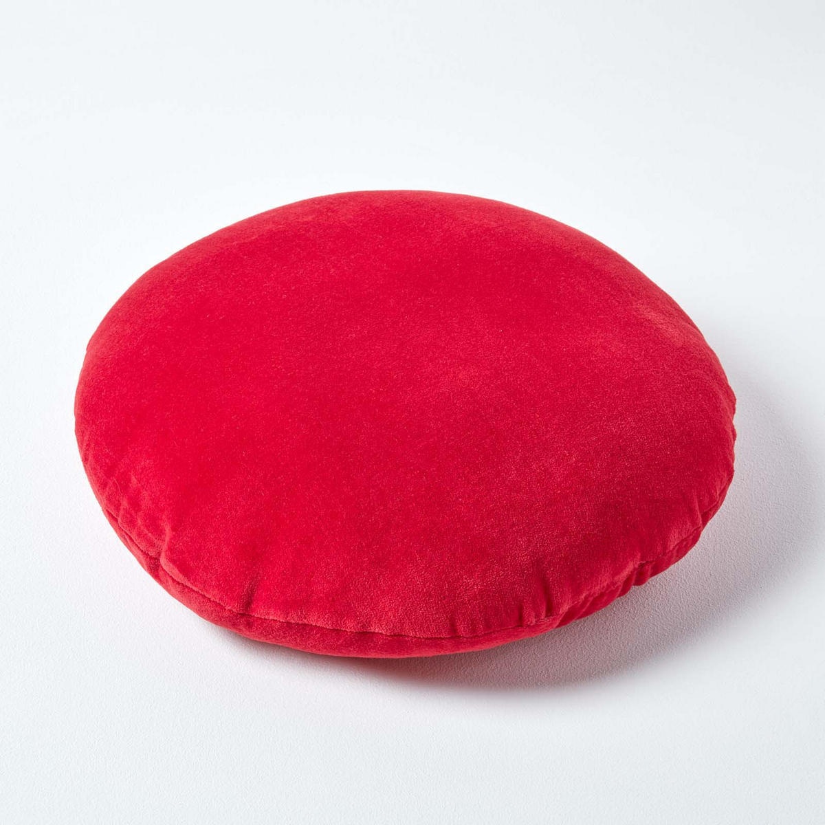 DEKOKISSEN rund rot, Baumwollsamt?40 cm - Rot, Textil (40/40cm) - Homescapes