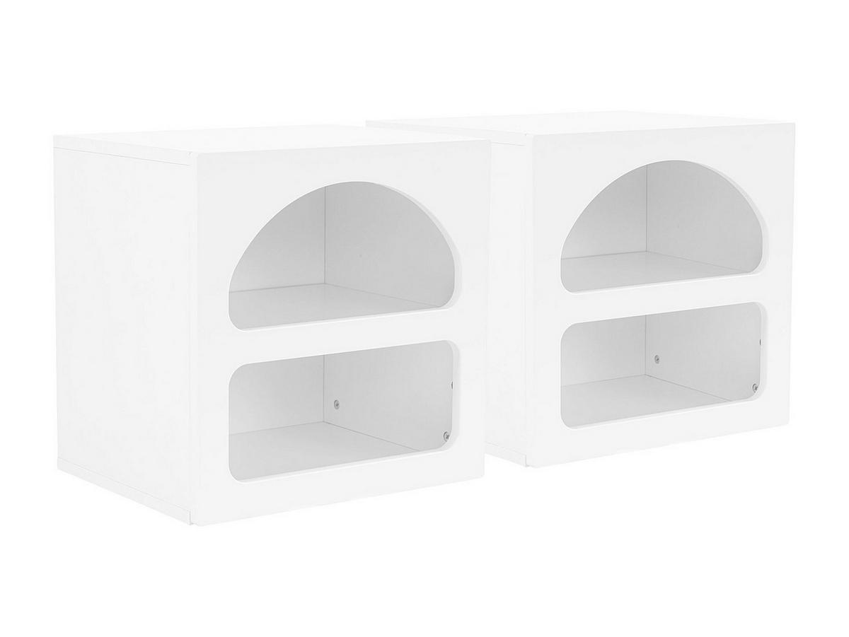 2ER-SET Nachttische mit Stauraum - Weiß - LUELA - Weiß, Holz (50/50/40cm) - Vente-Unique