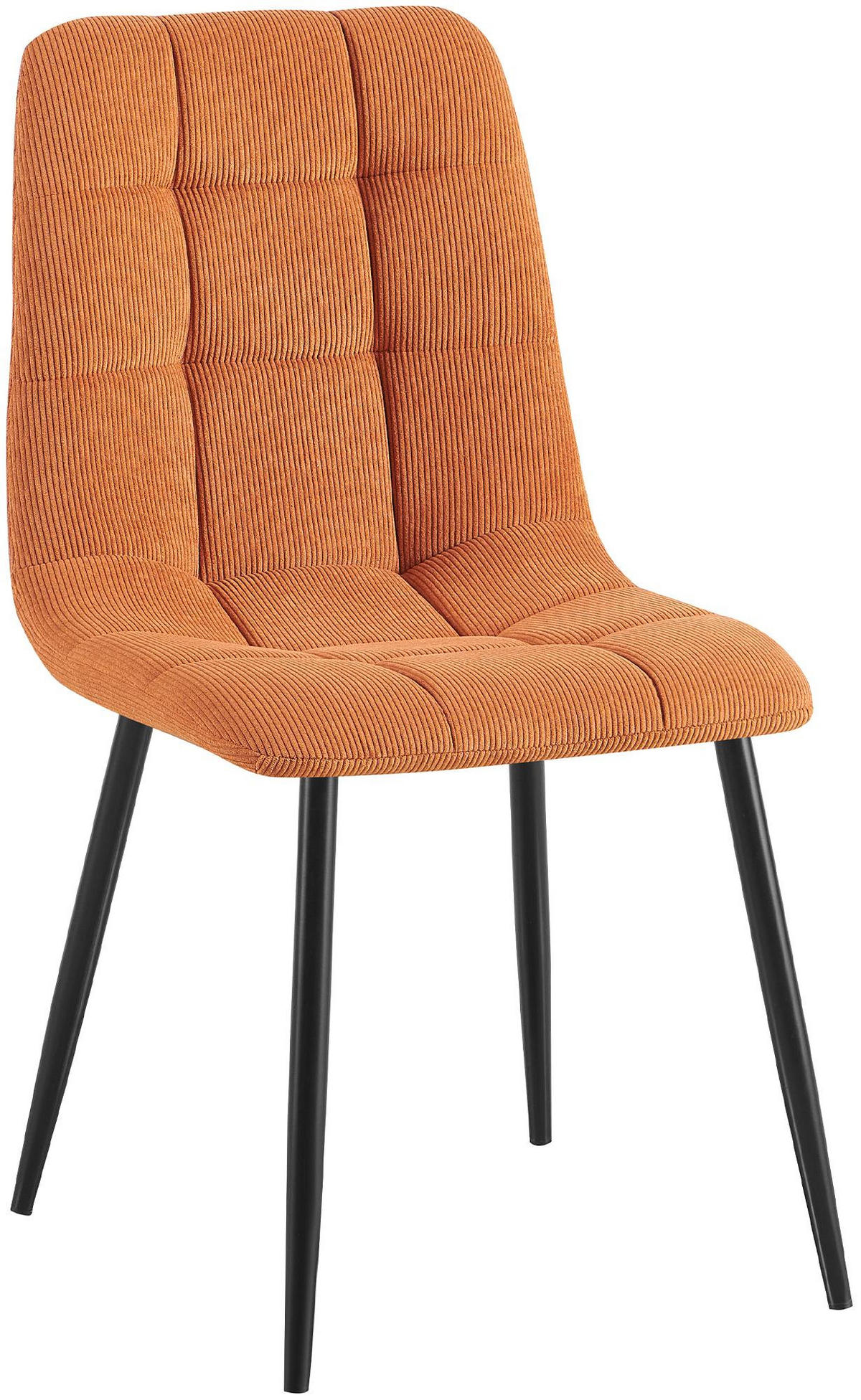 STUHL Cord Orange - Schwarz/Orange, Textil/Metall (45/84/55cm) - CLP