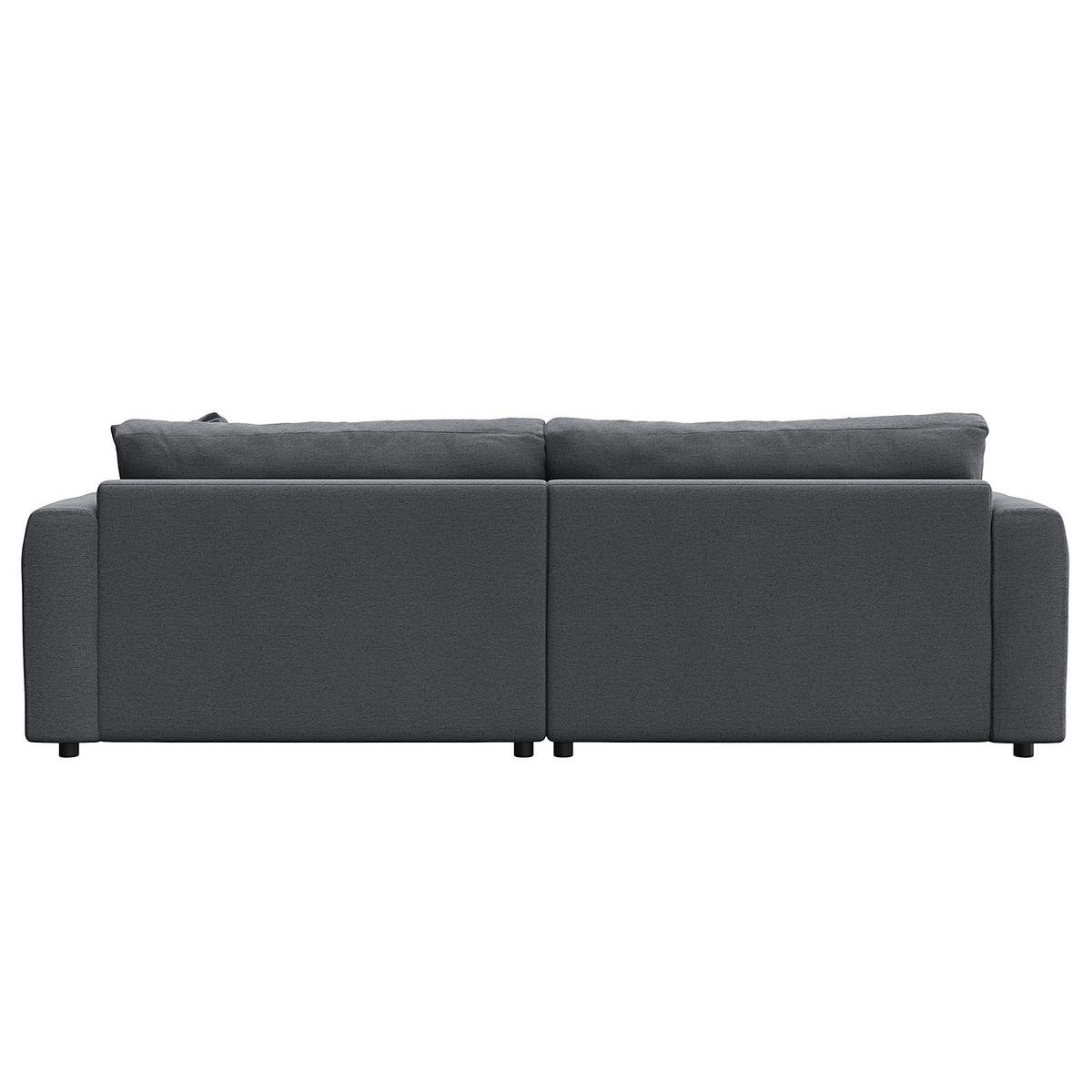 ECKSOFA mit Longchair - Schwarz/Grau, Kunststoff/Textil (238/183cm) - home24