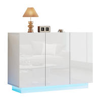 SIDEBOARD 120/40/75 cm Weiß aus Spanplatte mit LED-Beleuchtung - Weiß, Holzwerkstoff (40/75/120cm) - OKMYHOME