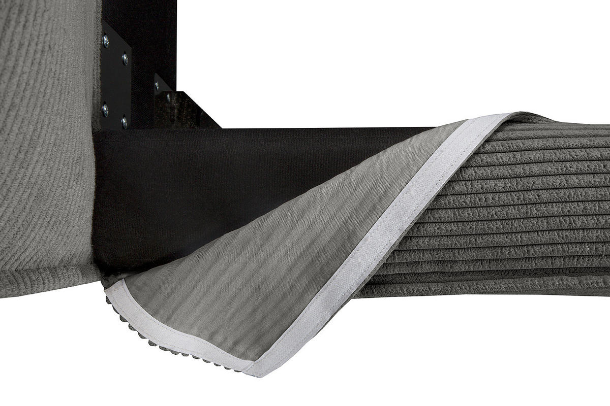 WECHSELBEZUG für Polsterbett - Graphitfarben, Textil (160/200cm) - home24