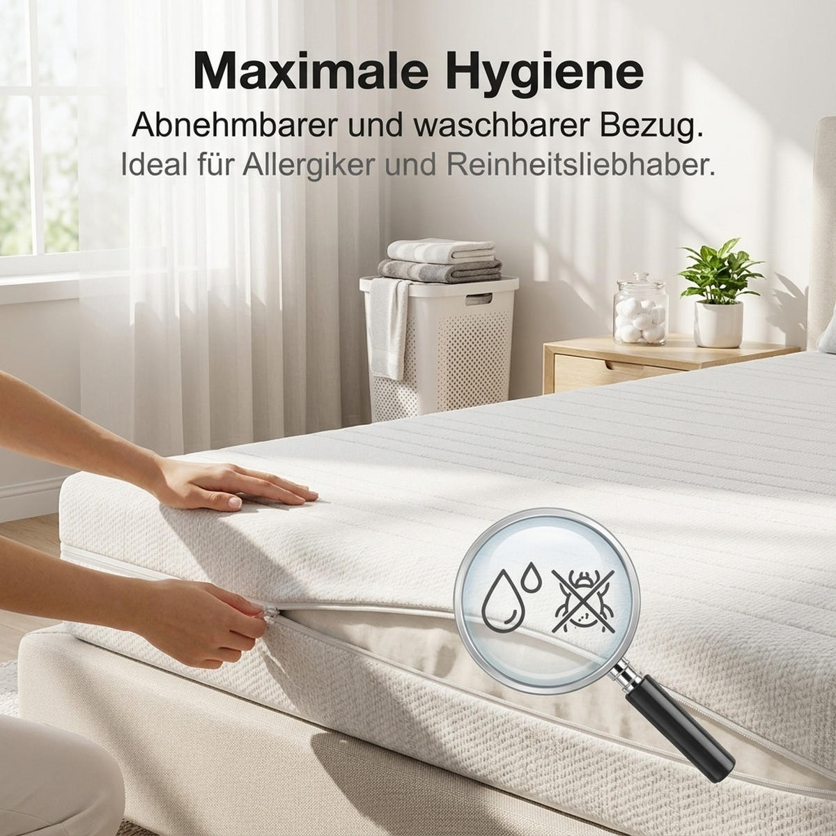 KALTSCHAUMMATRATZE 90/200 cm Weiß Höhe 20cm - Weiß, Textil (90/200cm) - Oxeza