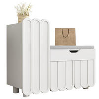 SCHUHSCHRANK mit Sitzpolster 90 x 35 x 74,5 cm MDF Weiß - Weiß, Holzwerkstoff (35/74.5/90cm) - Beauniv