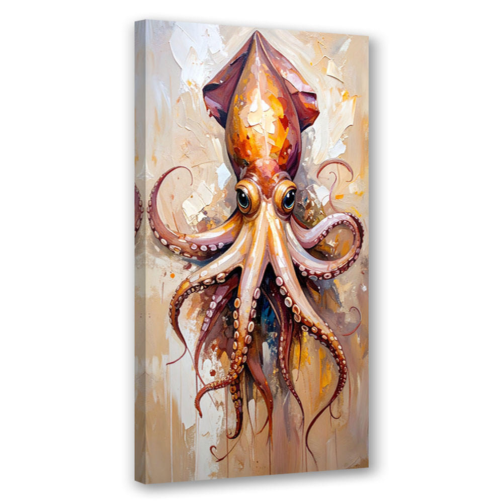 LEINWANDBILD Oktopus Ozean Natur 60x120cm - Beige, Textil (60/120cm) - Feeby