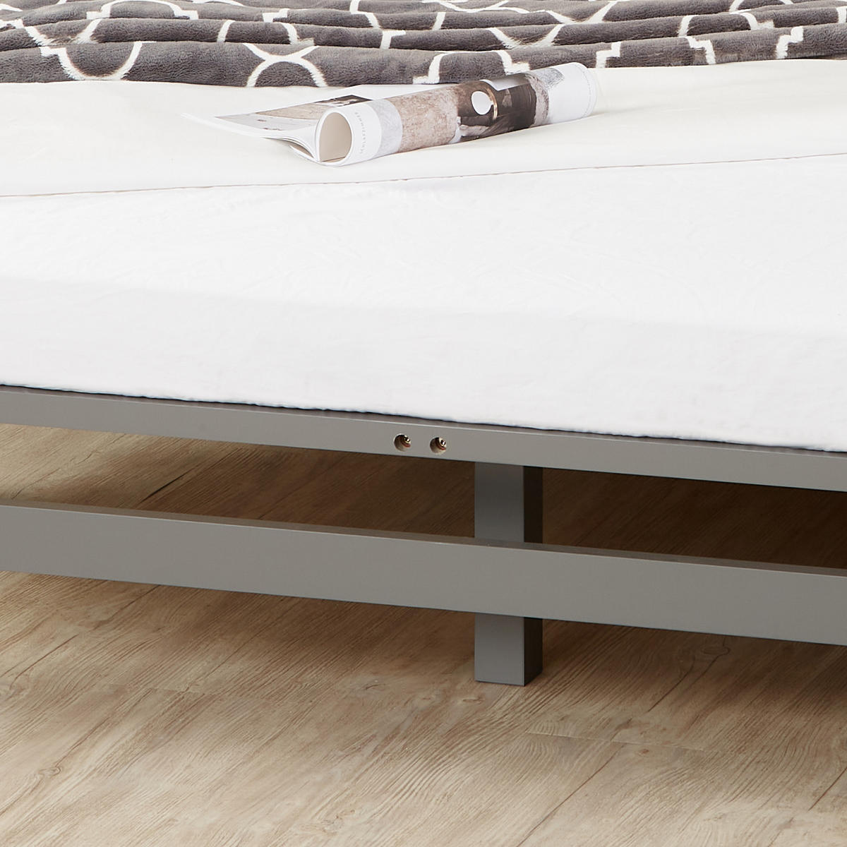 HOLZBETT Palettenbett 140/200 cm grau - Grau, Holz (140/200cm) - Homestyle4u