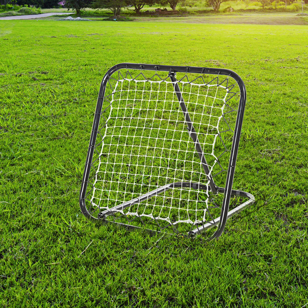 FUSSBALL REBOUNDER, Metall, Schwarz, 78 x 84 x 65-78 cm - Schwarz, Metall (84/78cm) - HOMCOM