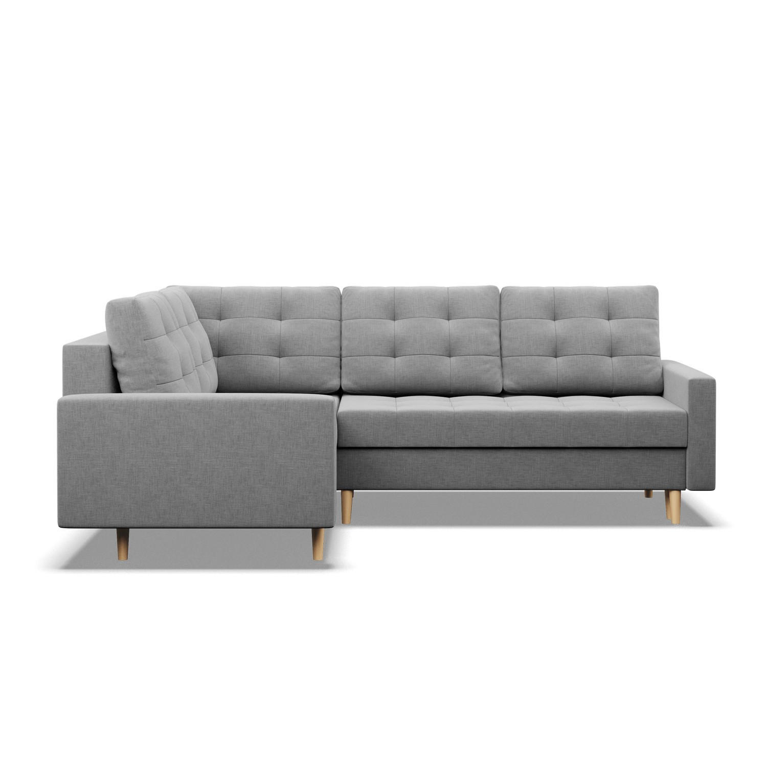 ECKSOFA LINKS MIT SCHLAFFUNKTION ELMA, Grau - Grau, Textil (223/172cm) - Mebligo