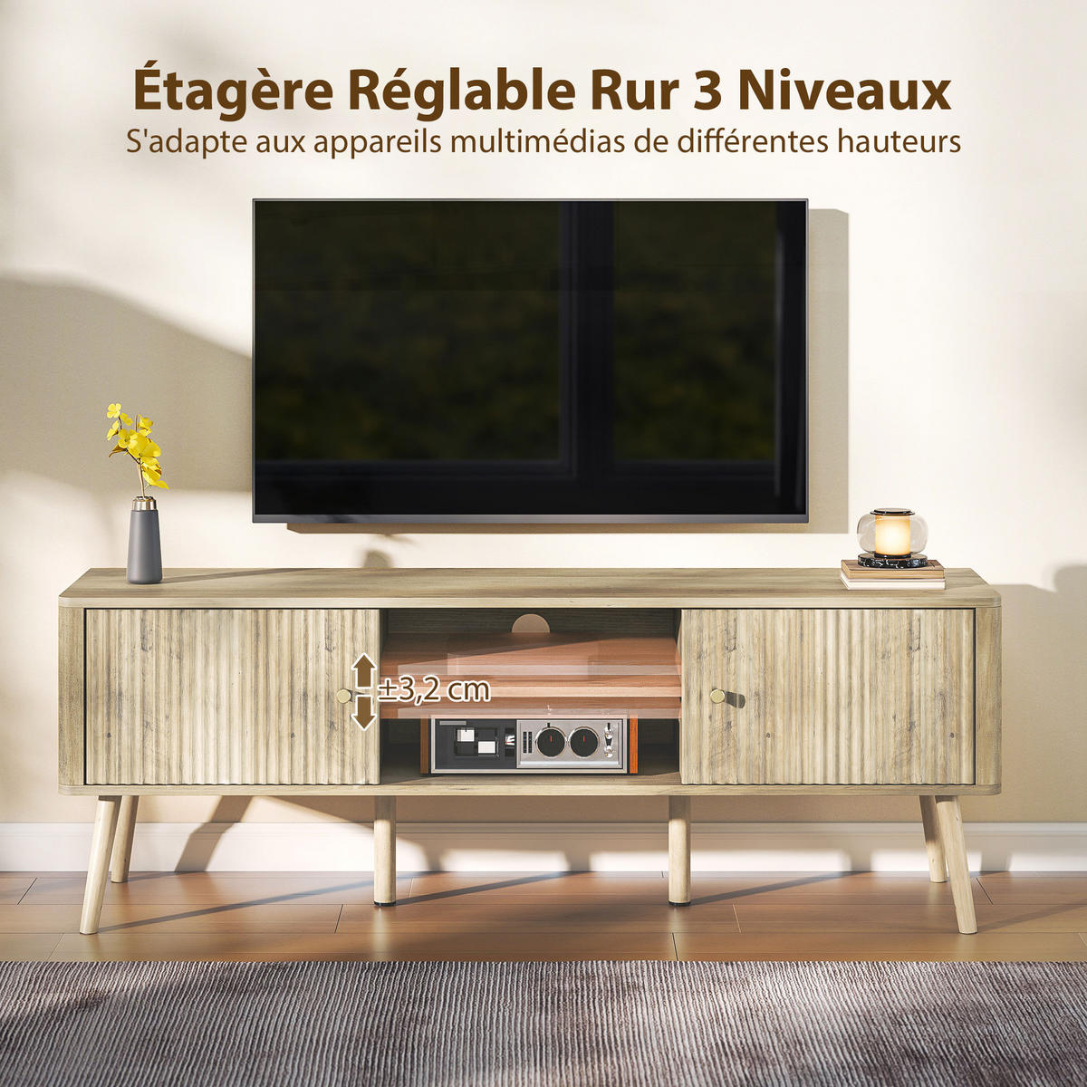 TV-MÖBEL Eichefarben 1 Stück - Eichefarben, Holzwerkstoff (140/49/35cm) - GiPP