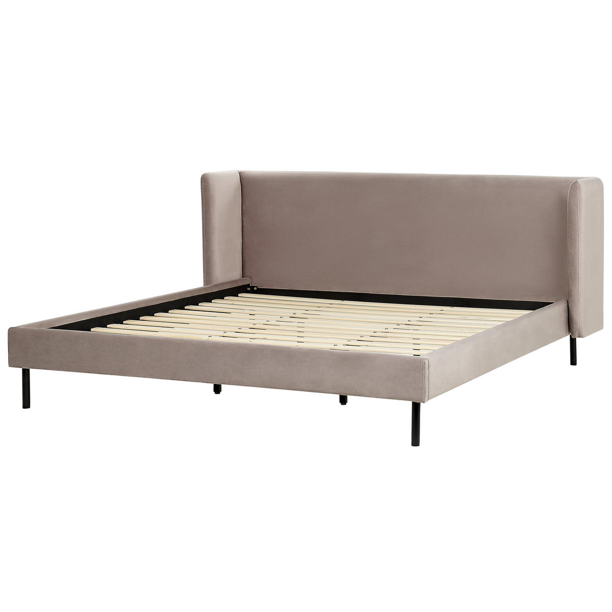 POLSTERBETT 180/200cm Taupe Arette - Taupe, Textil (180/200cm) - Beliani