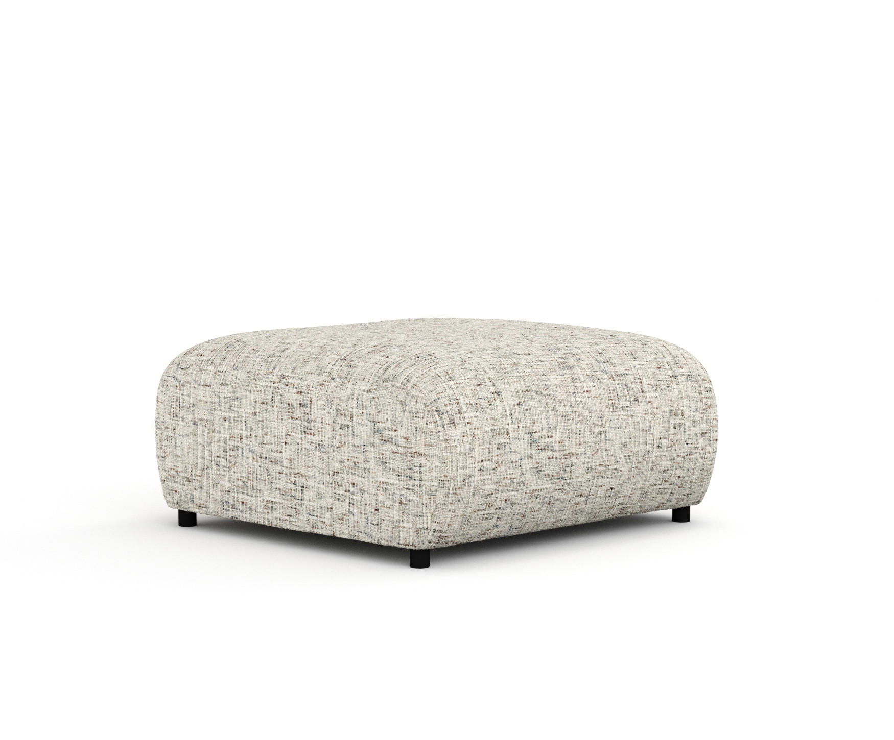 POUF S Zanzibar Beige Webstoff - Beige/Schwarz, Holz/Holzwerkstoff (88/37/88cm) - Maison de Reve
